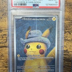 Van Gogh Pikachu with Grey Felt Hat #085 PSA 10