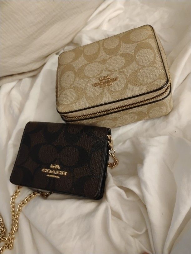 Jewelry Box And Mini Coach Crossbody Wallet