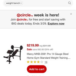 Bench Press Marcy Including Weights