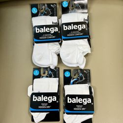 NEW Balega No-Show Running Socks – Hidden Comfort & Hidden Dry (4 Pairs) – Size Large 