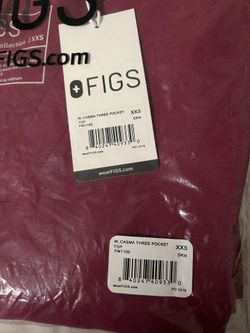 Figs Dark Magenta Scrub Top
