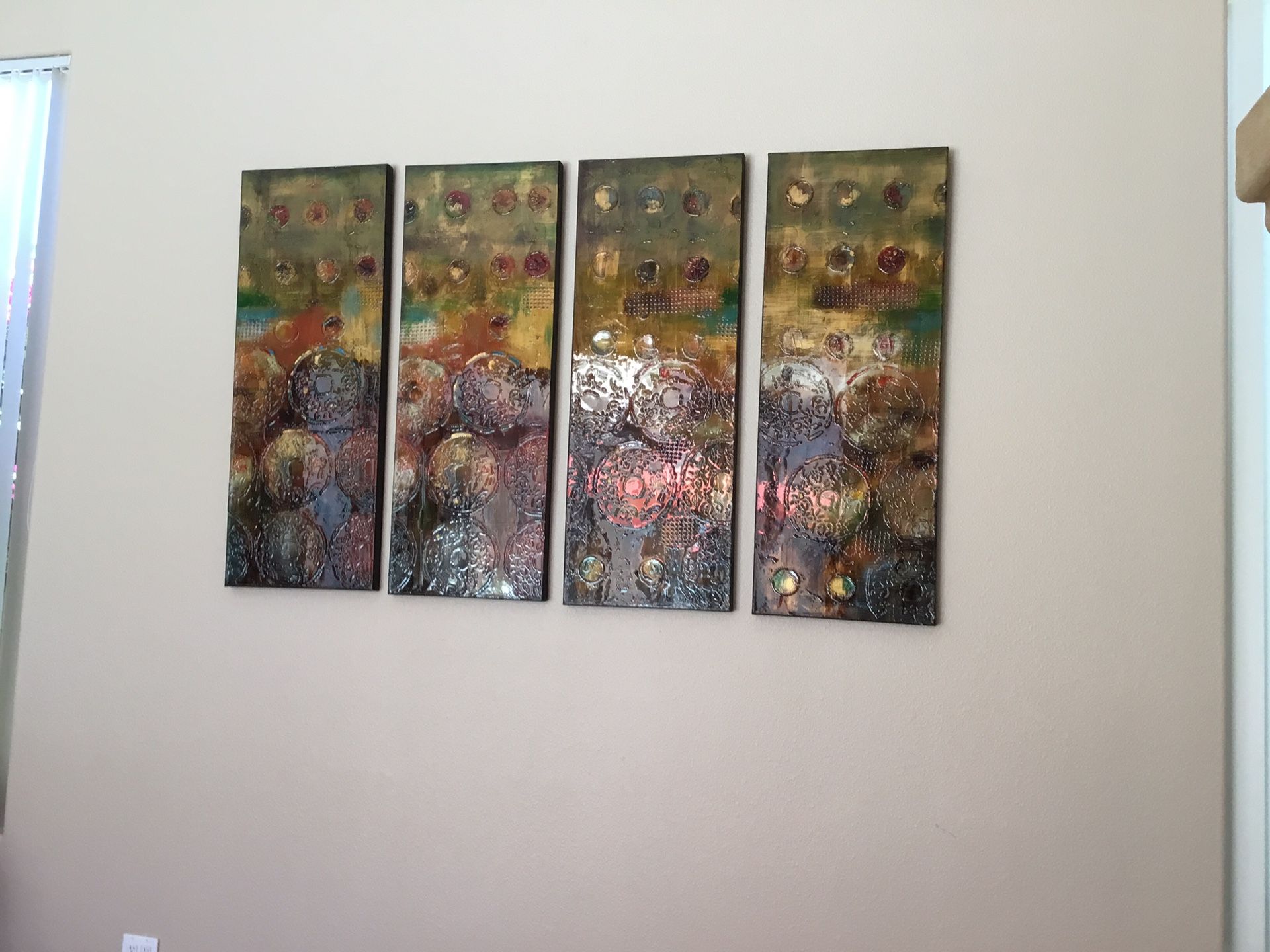 4 panel picture. Great over sofa, hallway or any big wall space.
