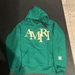 Green Large Puff Print Hoodie