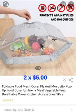 XL Foldable Food Mesh Fly Cover/ 2 For $5.00/ Para tapar la comida / Camping Lake Picnics