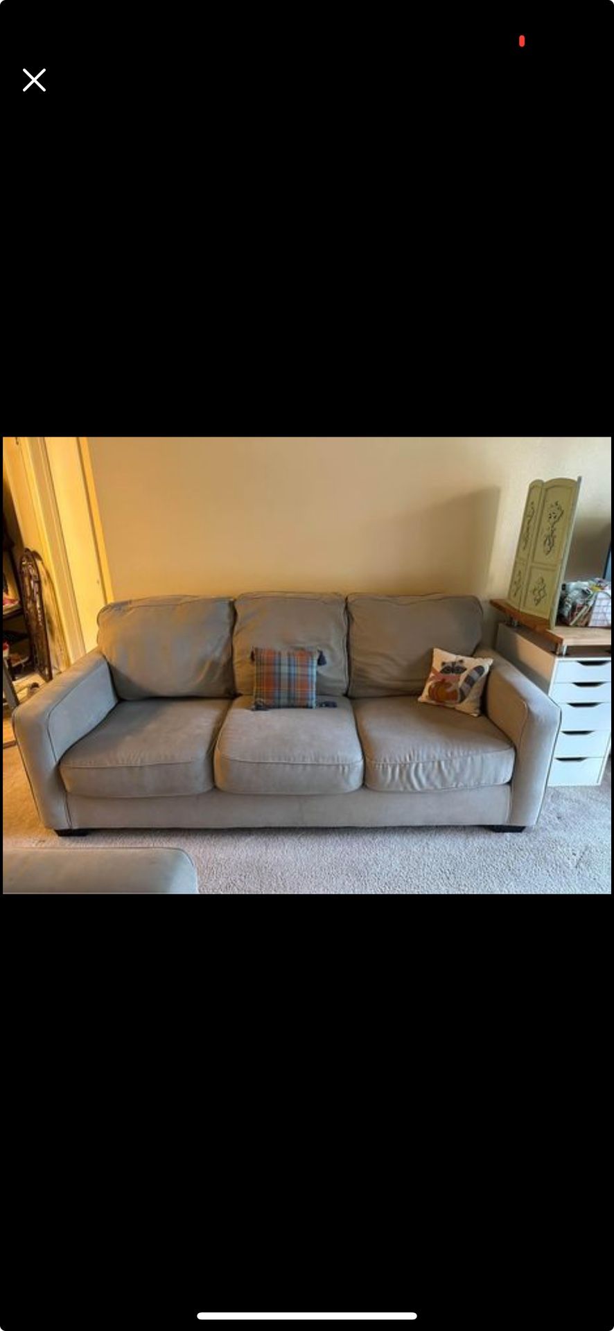 2 Piece Sofa Set Beige Couch and Love Seat Set