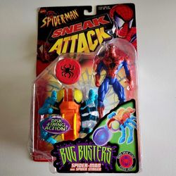 Marvel Spider-man  Sneak Bug Busters Spider Stinger Toy Biz 1998 Partial Open 