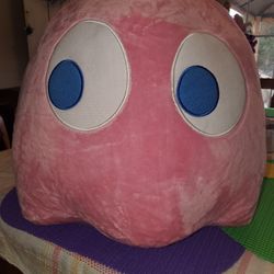 PAC-MAN GIANT PLUSH PINK PINKY GHOST 15.5" NEW
