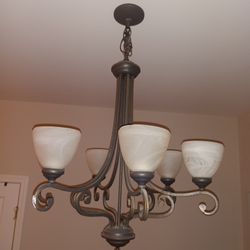6 Dome Light Chandelier 