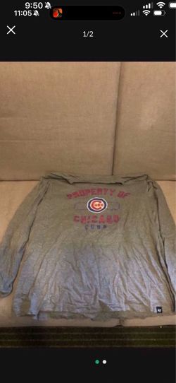⚾️MENS XL CHICAGO CUBS TOP SHIRT LONG SLEEVE GREY