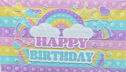 Pop-It Theme “Happy Birthday” Sign