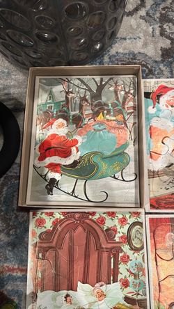 Vintage Christmas Jigsaw Puzzle Set