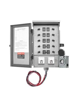 VEVOR Manual Transfer Switch, 50-Amp 10-Circuit, Prewired Generator Transfer Switch Kit with CS6375 Plug Power Inlet Box, Double-Throw Switch, NEMA 3R