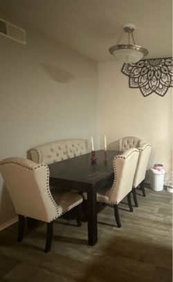 Solid wood dinning room table & chairs sold together only