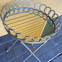  Champagne Metal Mirror top Folding Table