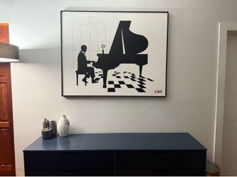 Large Original Lee Reynolds Signed Piano Wall Art – 40" x 50"