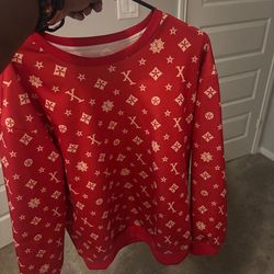 Red monogram sweatshirt