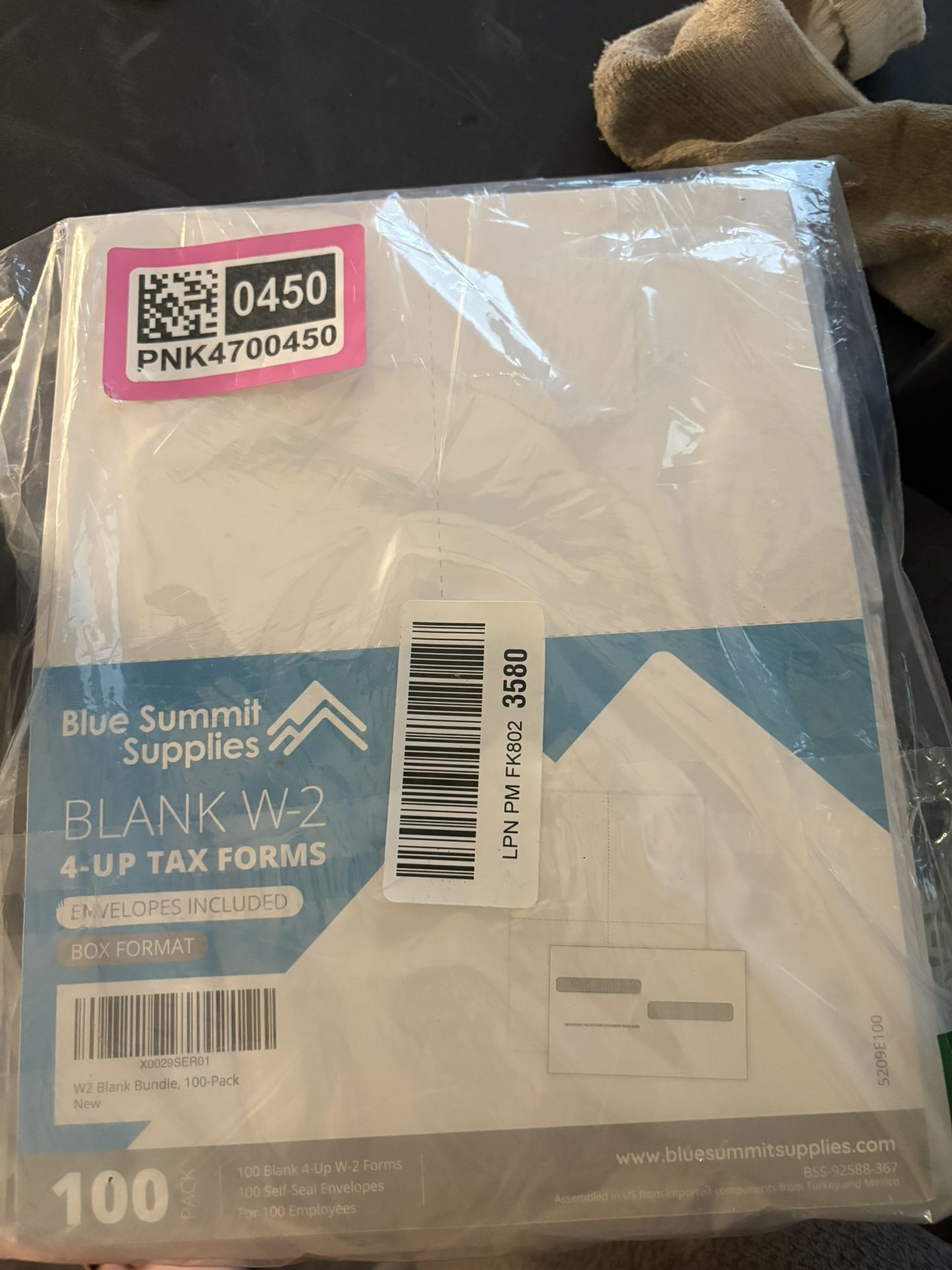 Blank W2 Forms and Envelopes