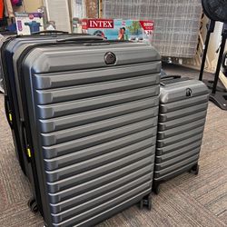 Delsey Paris 28" 20" Hard Shell Luggage Helium Edge 2-piece Hardside Set, Grey