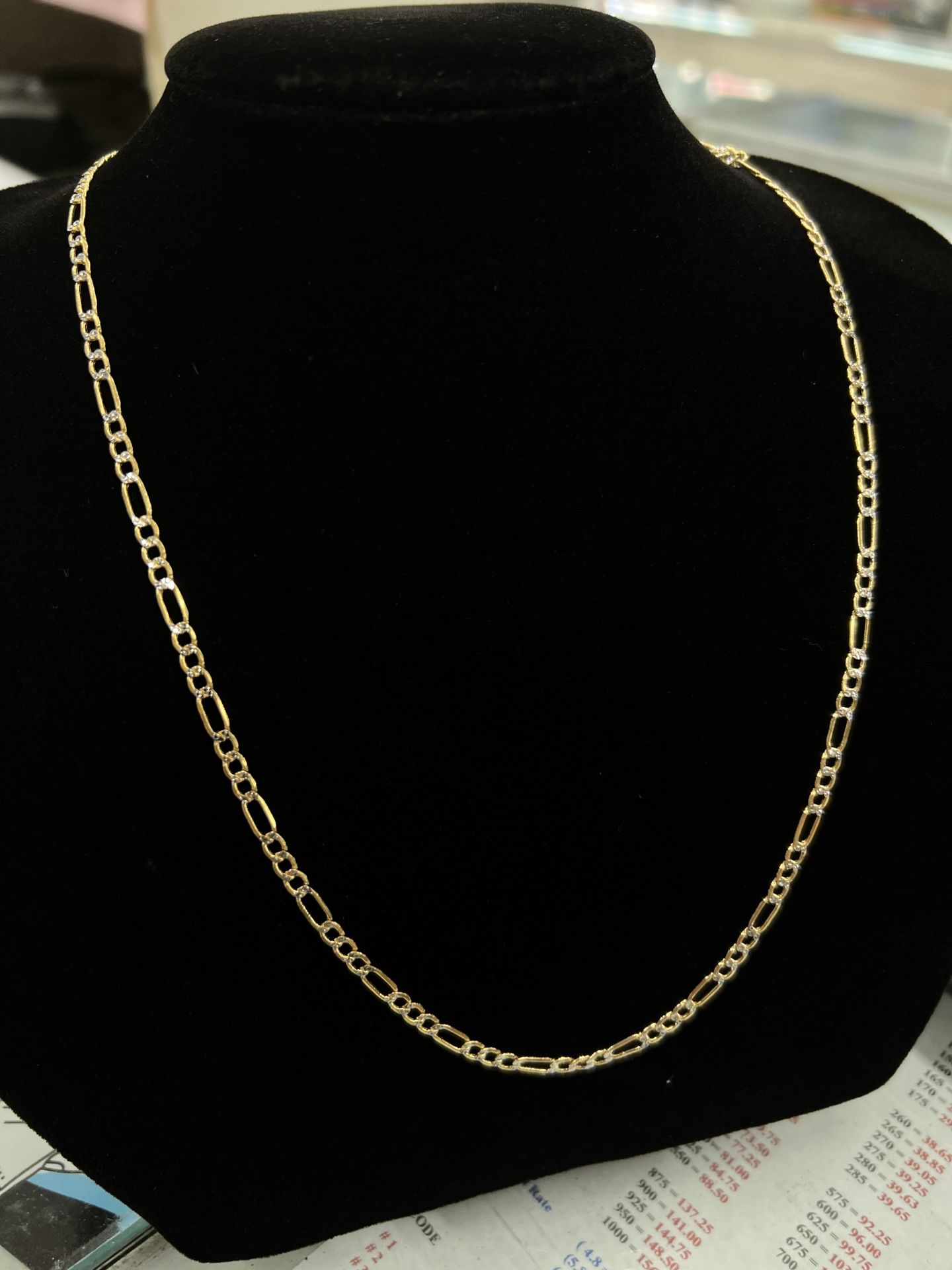 $650 Two Tone Figaro Chain