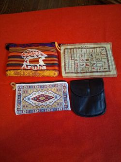 Lot of 4 Souvenir Coin Purses and Pouch