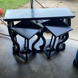 Table With Wooden Stools 