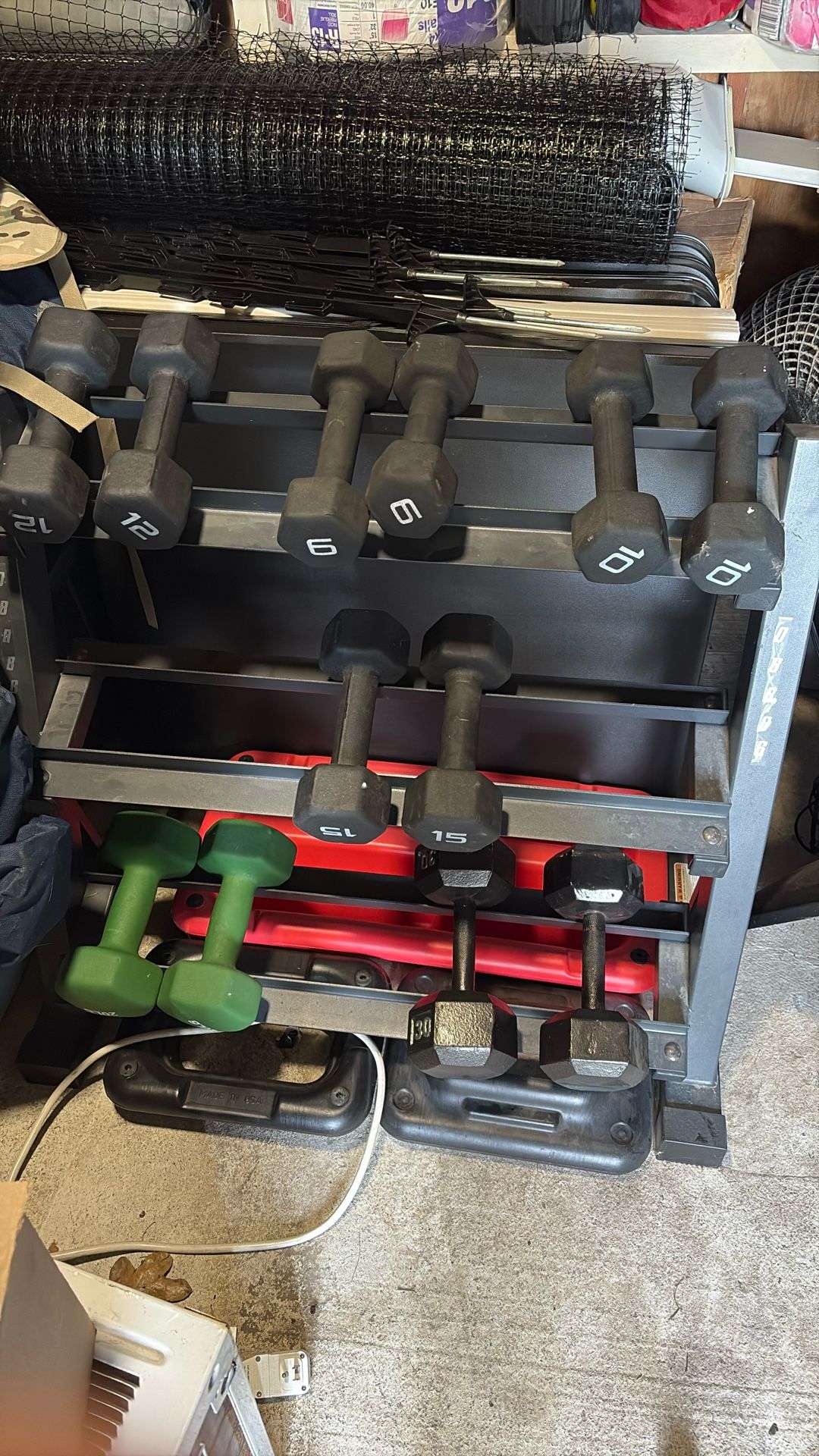 Dumbbell Rack With Dumbbells
