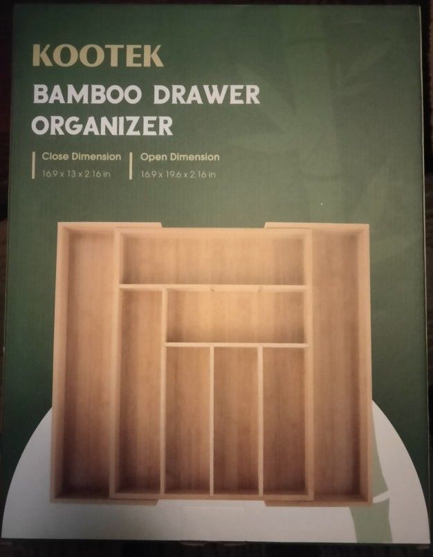 Kootek Bamboo Drawer Organizer 8 Pc