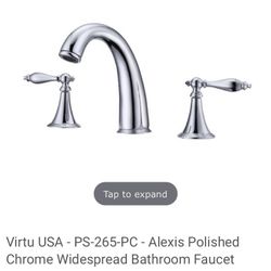 Polished Chrome 8 Inch Widespread Faucet (New)