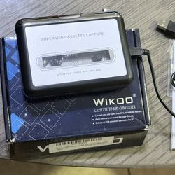 USB Cassette to MP3 Converter Super USB Cassette Capture Player w/ Cables Tested