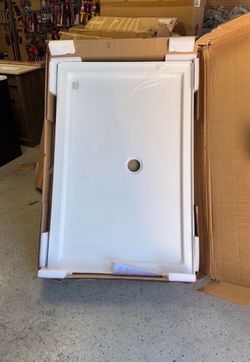 54”X36” Shower Pan Base Center Drain in White