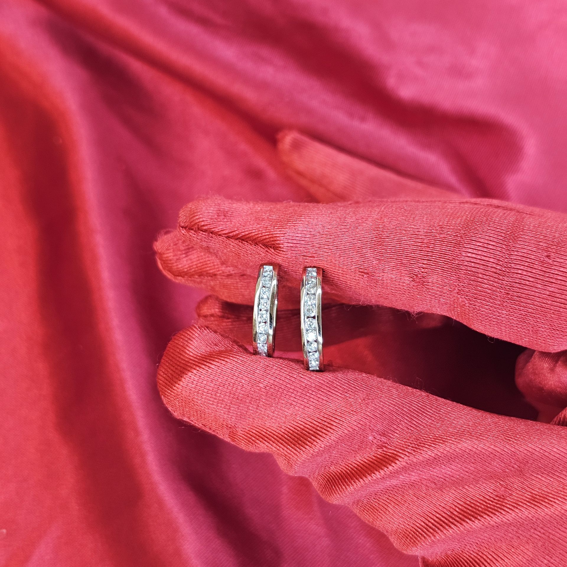 10k Rose Gold Diamond Hoop Earrings 0.50 ctw