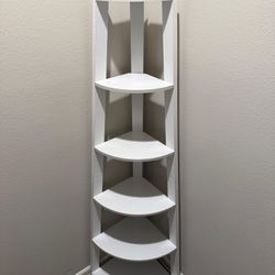 Monarch Specialties Corner Accent Etagere, 72"H, White