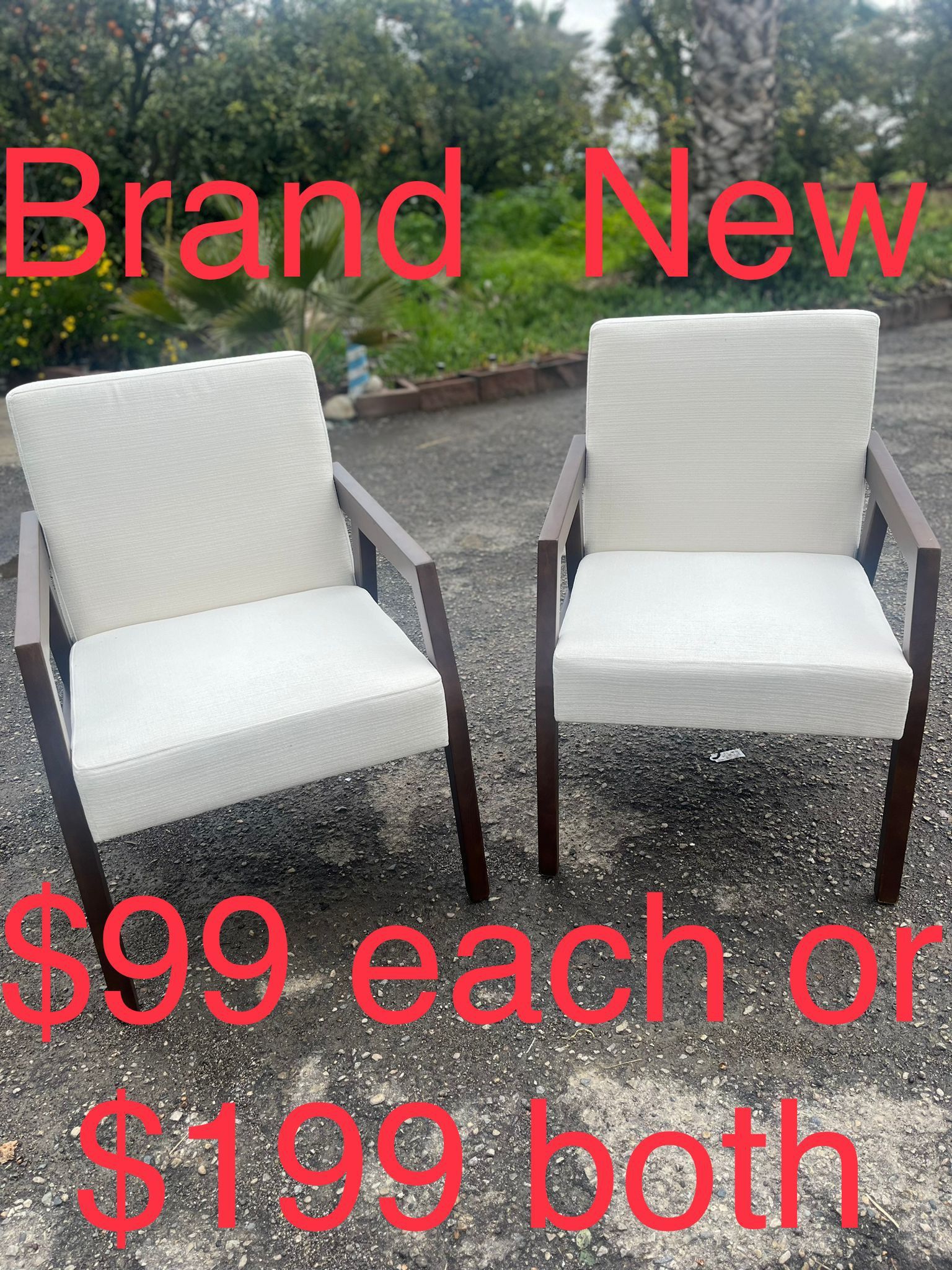 Accent Chairs $99 Each Wooden Arms 