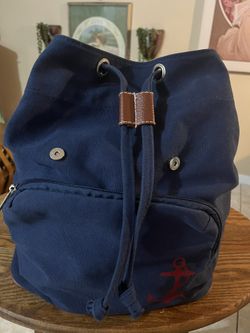G.H. BASS & CO Backpack  - Navy Blue Canvas - Soft, Slouchy, Adjustable G.H. BASS & CO Backpack - Navy Blue Canvas - | Mercari main image 2