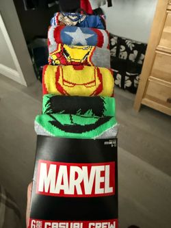 Brand new 6 pack of Marvel Casual Crew Socks