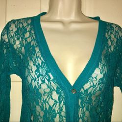 Lace button up shirt Size medium