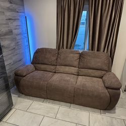 Brown Dual Electric Recliner Sofa $250