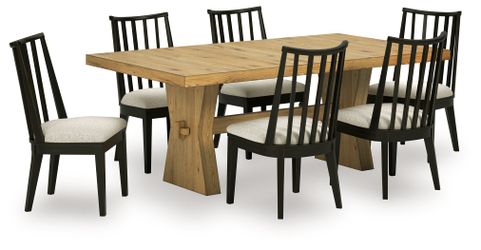 Galliden Black Dining Table and 6 Chairs (Online Special Price)