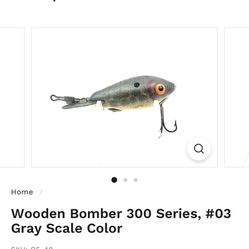 Vintage Wooden Bomber Fishing Lure 