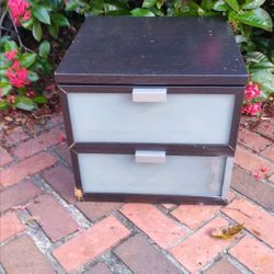 Low tiny Two Drawers Night Stand 