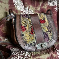 FOSSIL 1954 Velvet Floral Satchel Crossbody Bag 