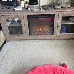 TV Stand With Electric Fireplace 