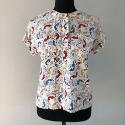 Womens Givingz Multicolour Leopard Print short sleeve Top size M