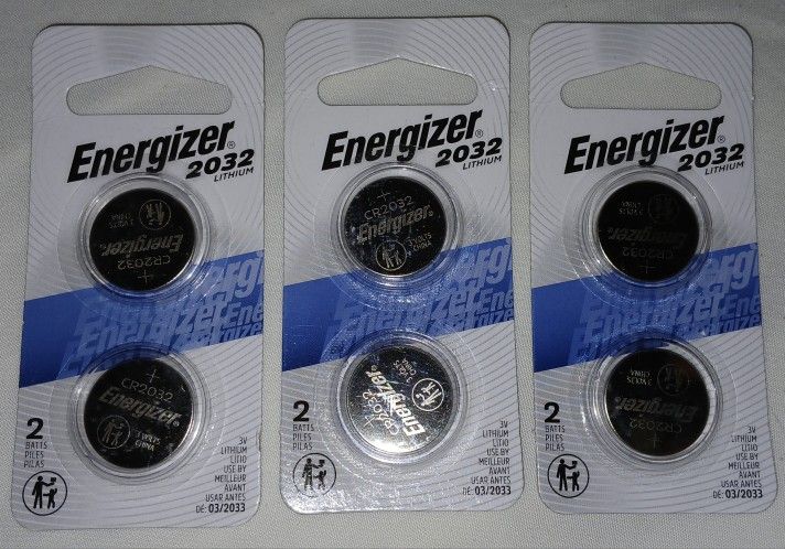 6 Energizer 2032 Lithium Batteries