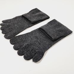 Grey Wooden Clogs Cotton Five Toe Socks Separate Toes, Dry Five Fingers Prevent Athlete's Foot Movement, Protect Split-Toe Socks