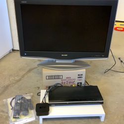 Sharp Aquos TV + Toshiba DVD Player + Apple TV Controller