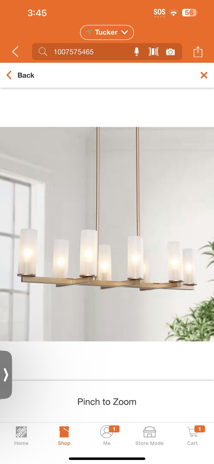 Modern Chandelier Gold Island Candlestick 8-Light Linear Rectangle Cylinder Frosted Glass Shades High Ceiling Light