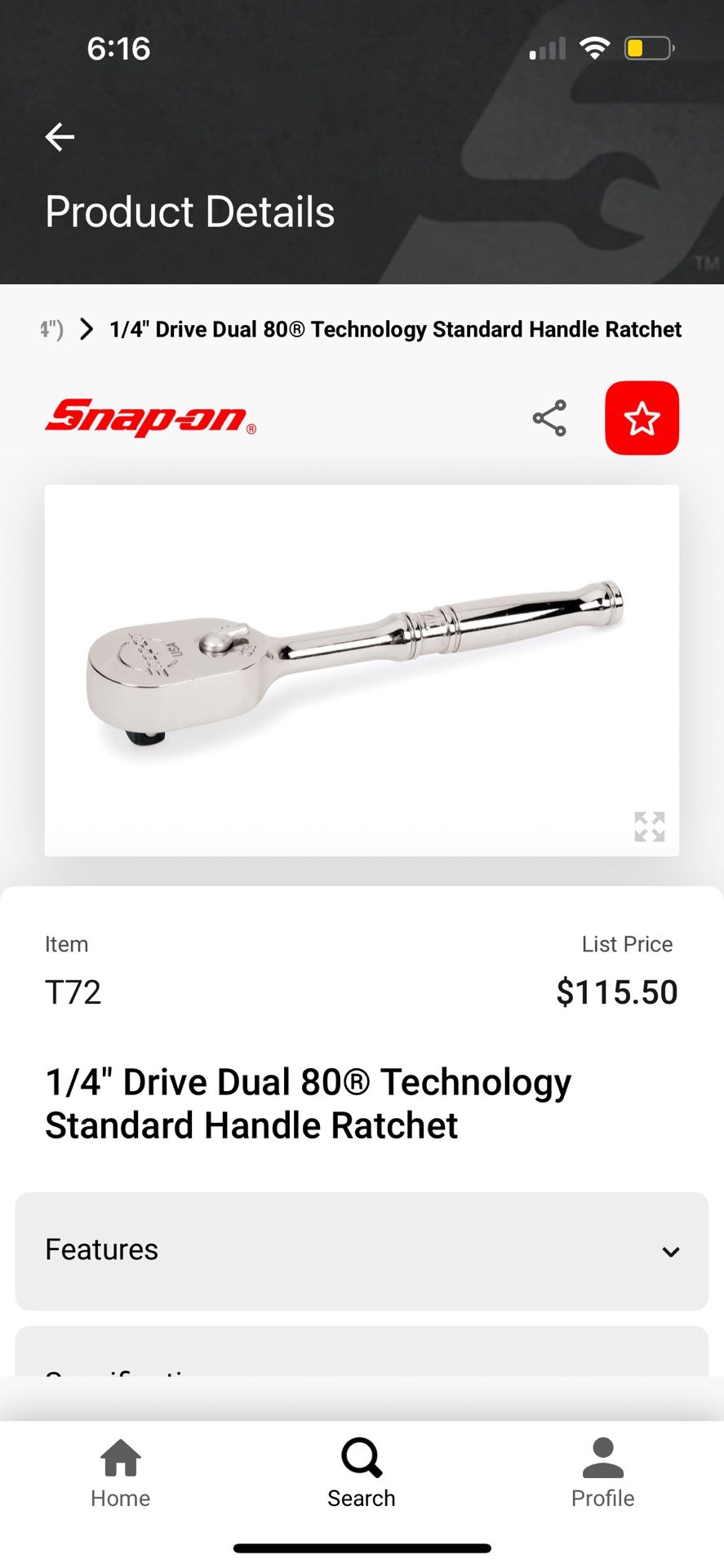 1/4” Snap On ratchet