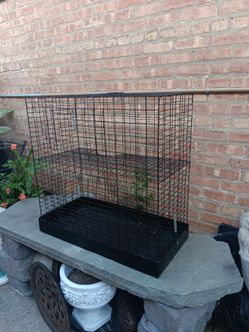 Black Metal Cage For Small Animals Or birds Multi Level design w/tray