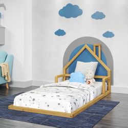 Twin Floor Bed Wooden House – $100 